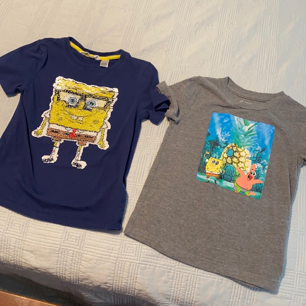 Boys Spongebob shirts. Size 6ish